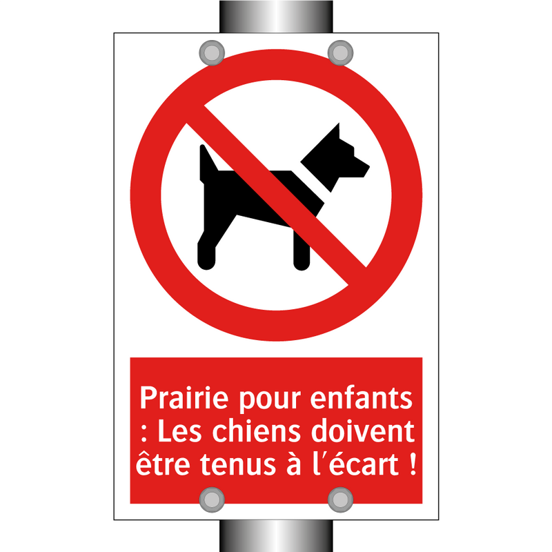 Prairie pour enfants : Les chiens doivent être tenus à l'écart !