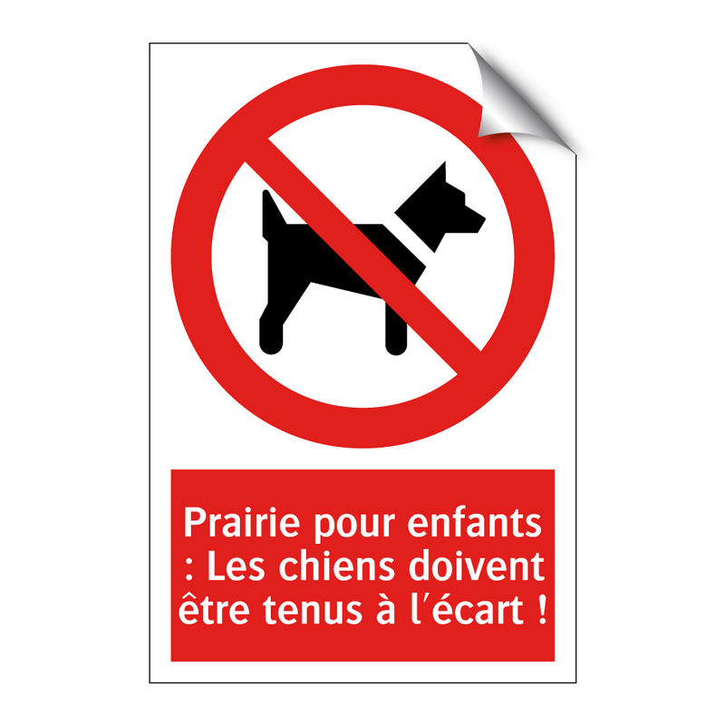 Prairie pour enfants : Les chiens doivent être tenus à l'écart !