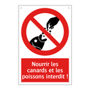 Nourrir les canards et les poissons interdit !