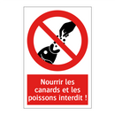 Nourrir les canards et les poissons interdit !