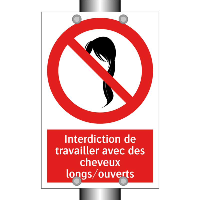 Interdiction de travailler avec des cheveux longs/ouverts
