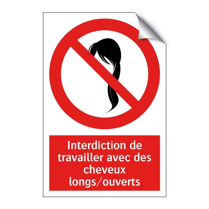 Interdiction de travailler avec des cheveux longs/ouverts
