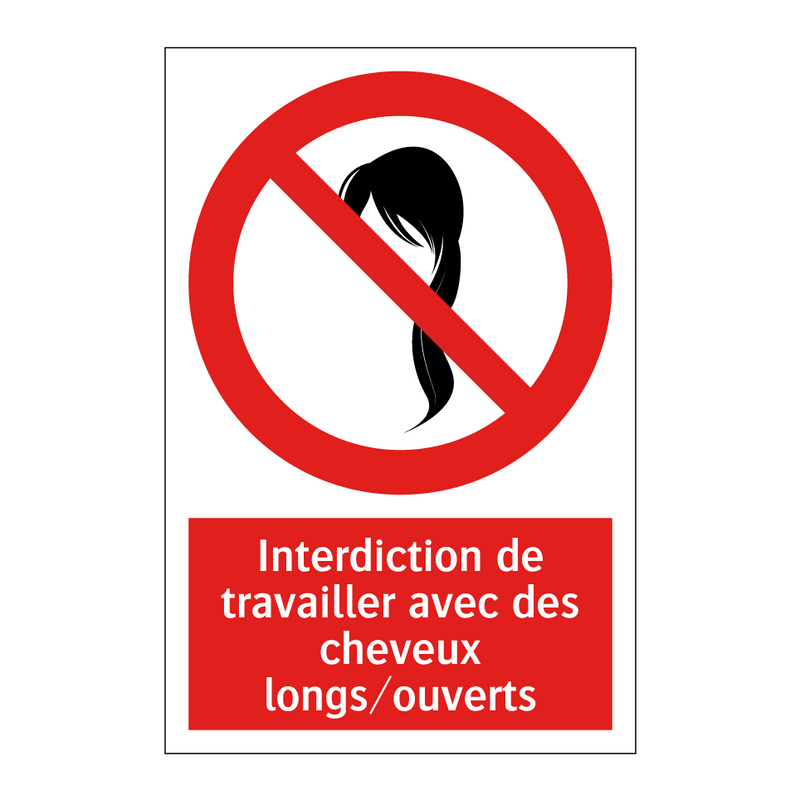 Interdiction de travailler avec des cheveux longs/ouverts