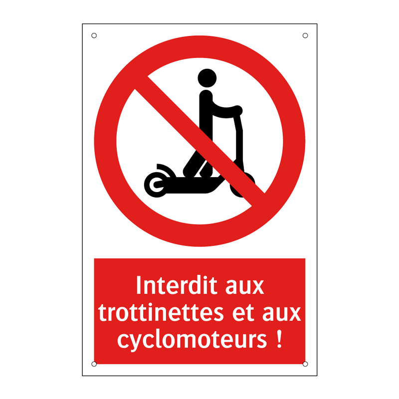 Interdit aux trottinettes et aux cyclomoteurs !