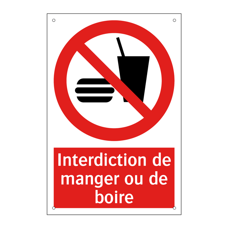 Interdiction de manger ou de boire