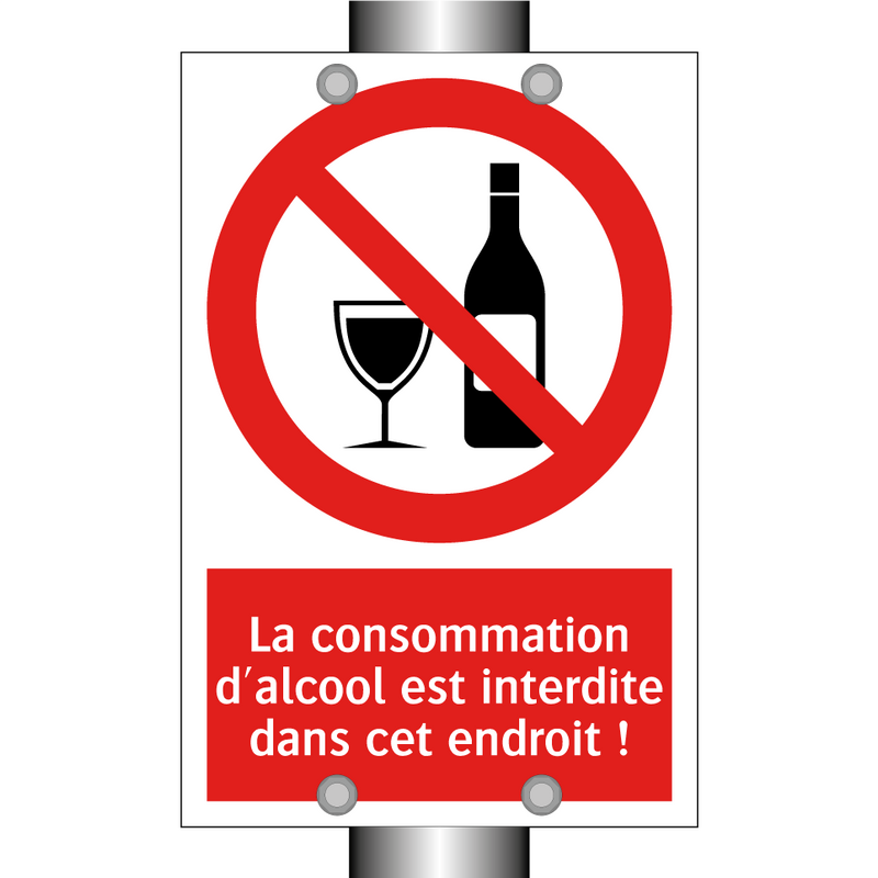 La consommation d'alcool est interdite dans cet endroit !