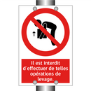 Il est interdit d'effectuer de telles opérations de levage.