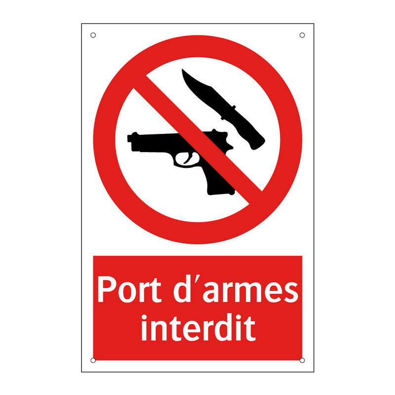 Port d'armes interdit