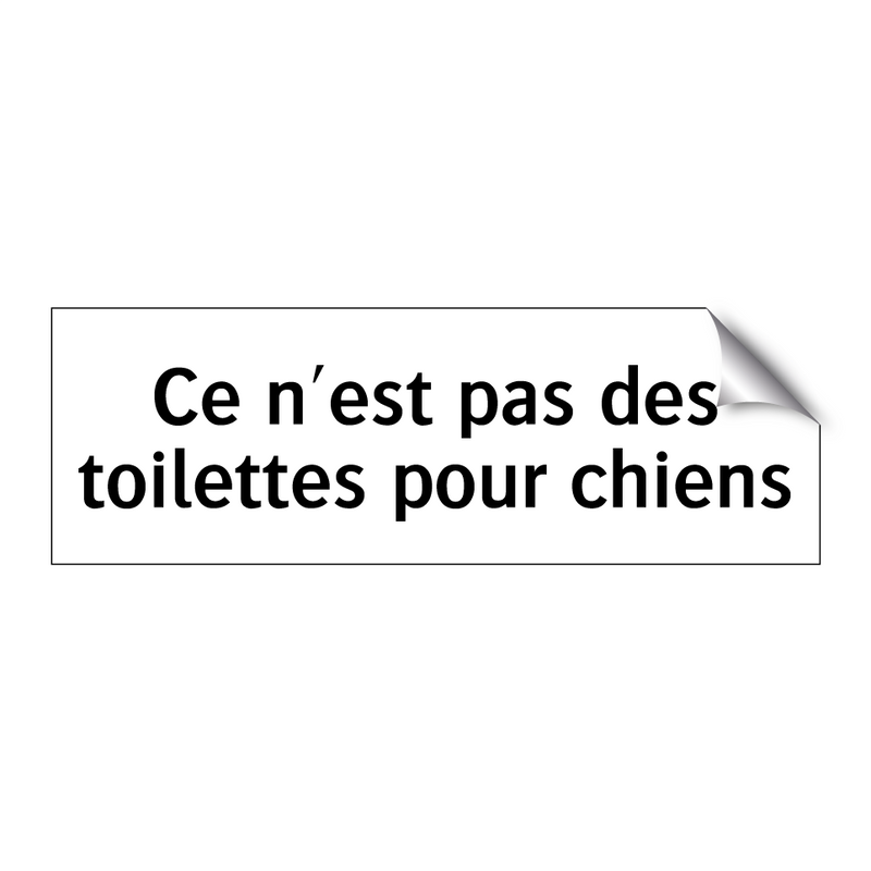 Ce n'est pas des toilettes pour chiens