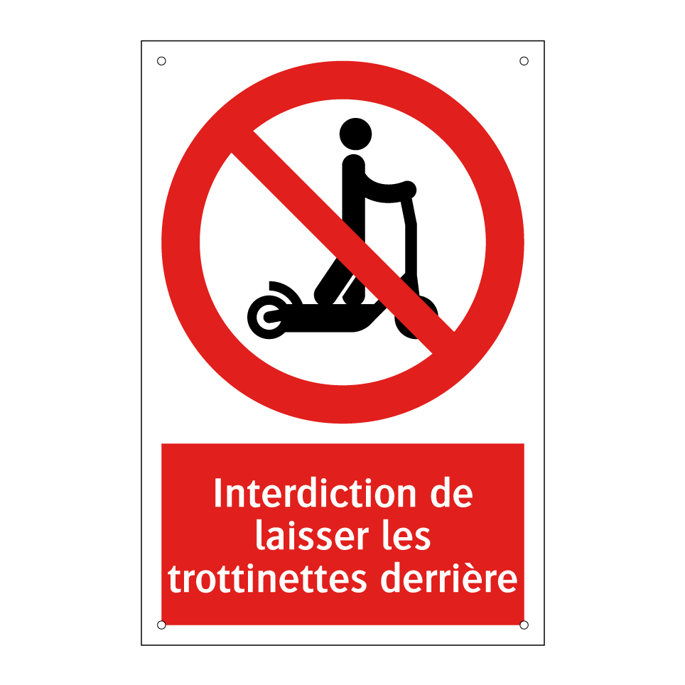 Interdiction de laisser les trottinettes derrière