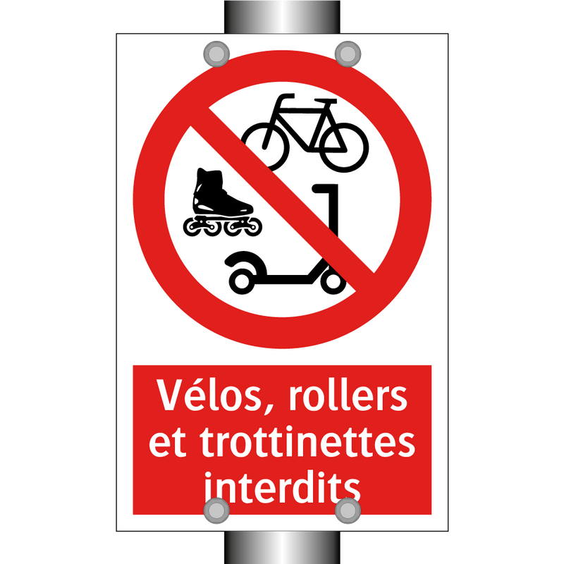Vélos, rollers et trottinettes interdits