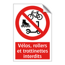 Vélos, rollers et trottinettes interdits