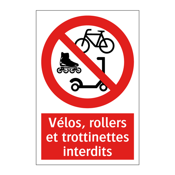 Vélos, rollers et trottinettes interdits