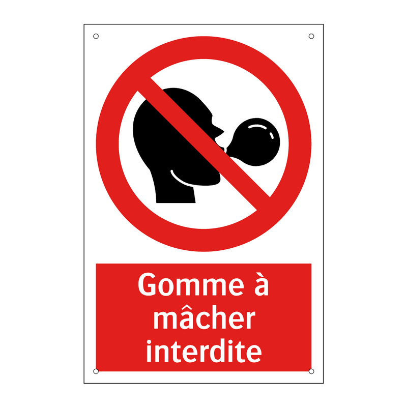 Gomme à mâcher interdite