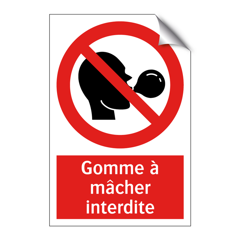 Gomme à mâcher interdite