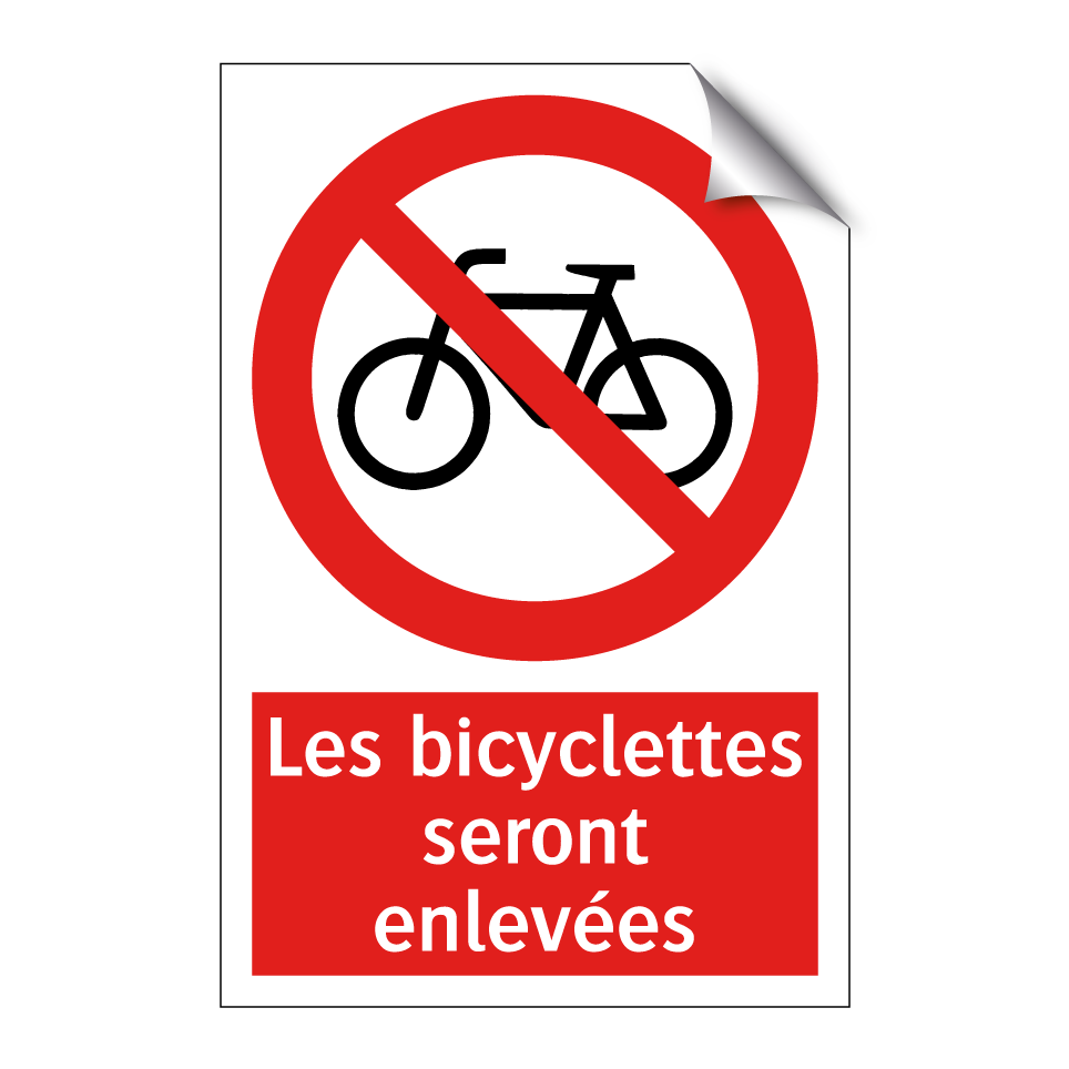 Les bicyclettes seront enlevées