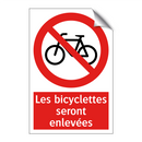 Les bicyclettes seront enlevées