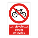 Les bicyclettes seront enlevées