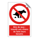 Aire de jeux : Interdit aux chiens de faire leurs besoins