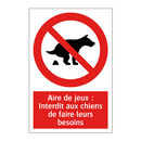 Aire de jeux : Interdit aux chiens de faire leurs besoins
