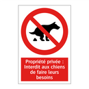 Propriété privée : Interdit aux chiens de faire leurs besoins