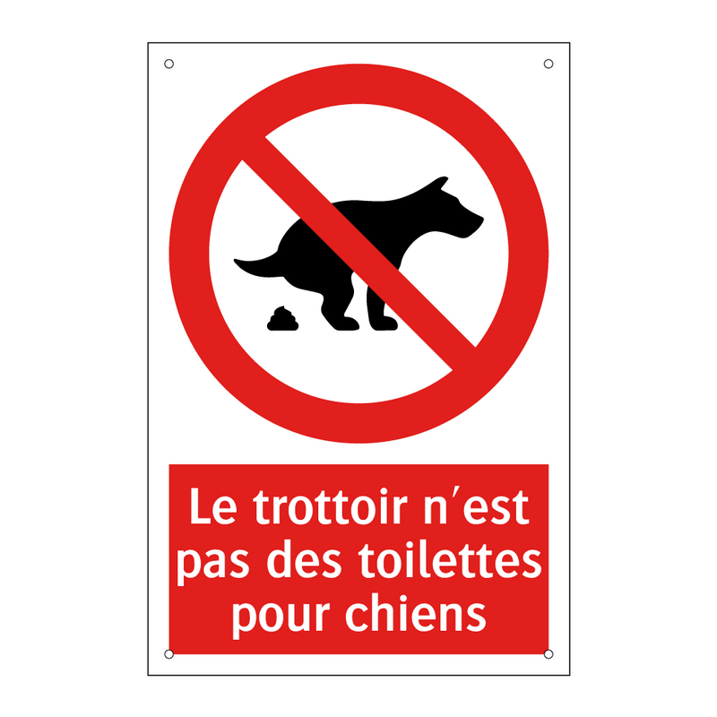 Le trottoir n'est pas des toilettes pour chiens