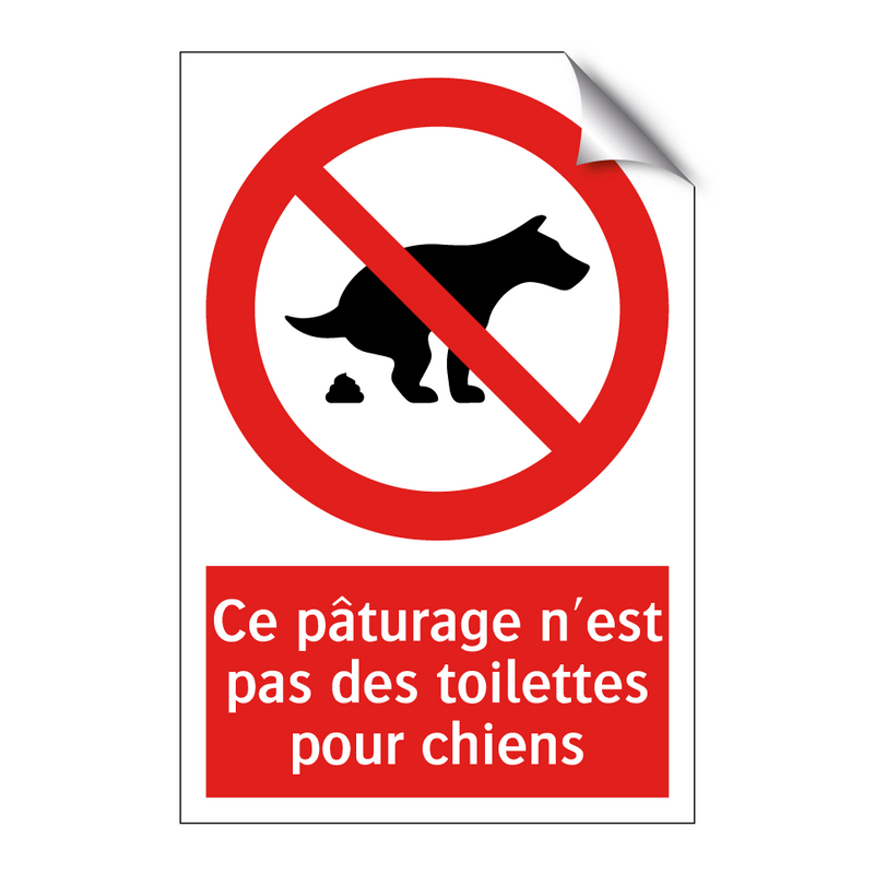 Ce pâturage n'est pas des toilettes pour chiens