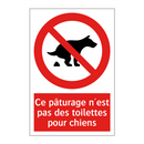 Ce pâturage n'est pas des toilettes pour chiens