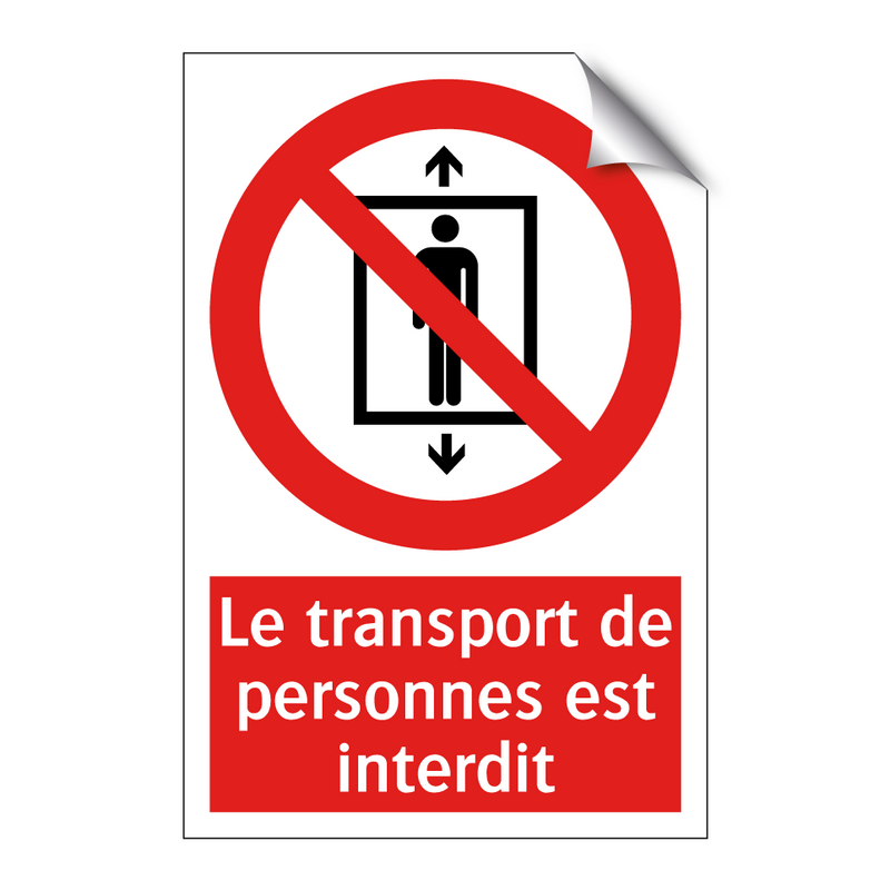 Le transport de personnes est interdit