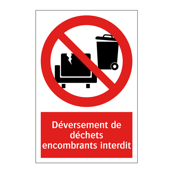 Déversement de déchets encombrants interdit