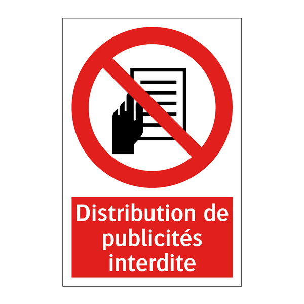 Distribution de publicités interdite