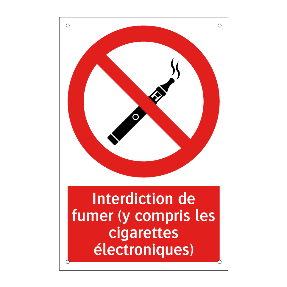 Interdiction de fumer (y compris les cigarettes électroniques)