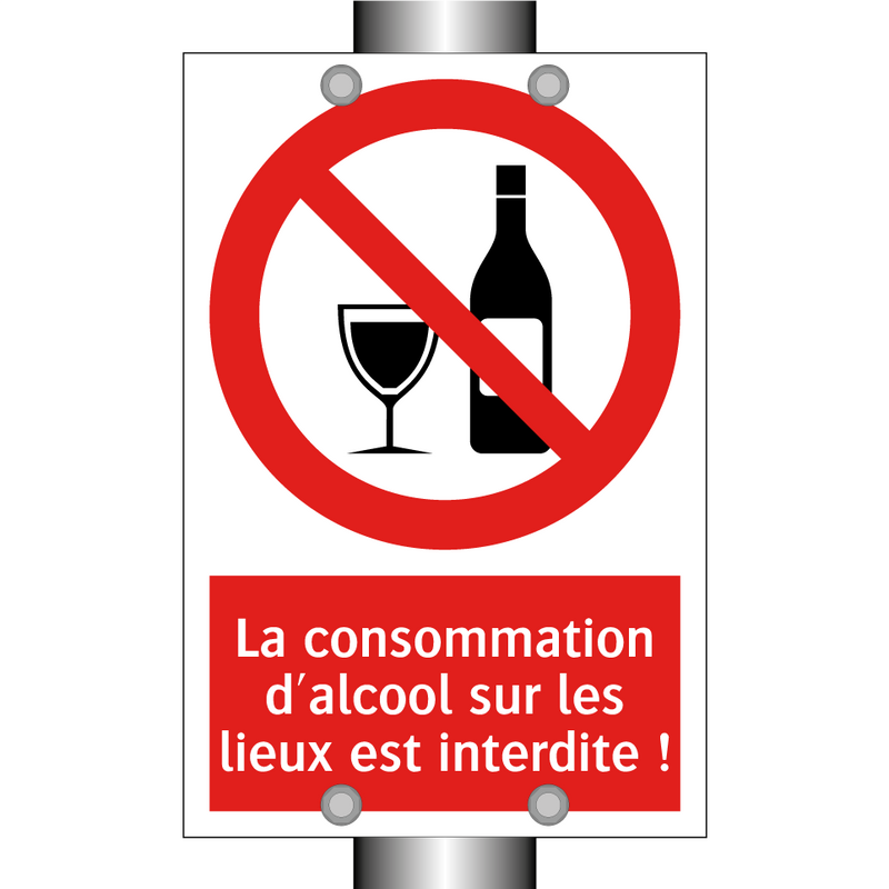 La consommation d'alcool sur les lieux est interdite !