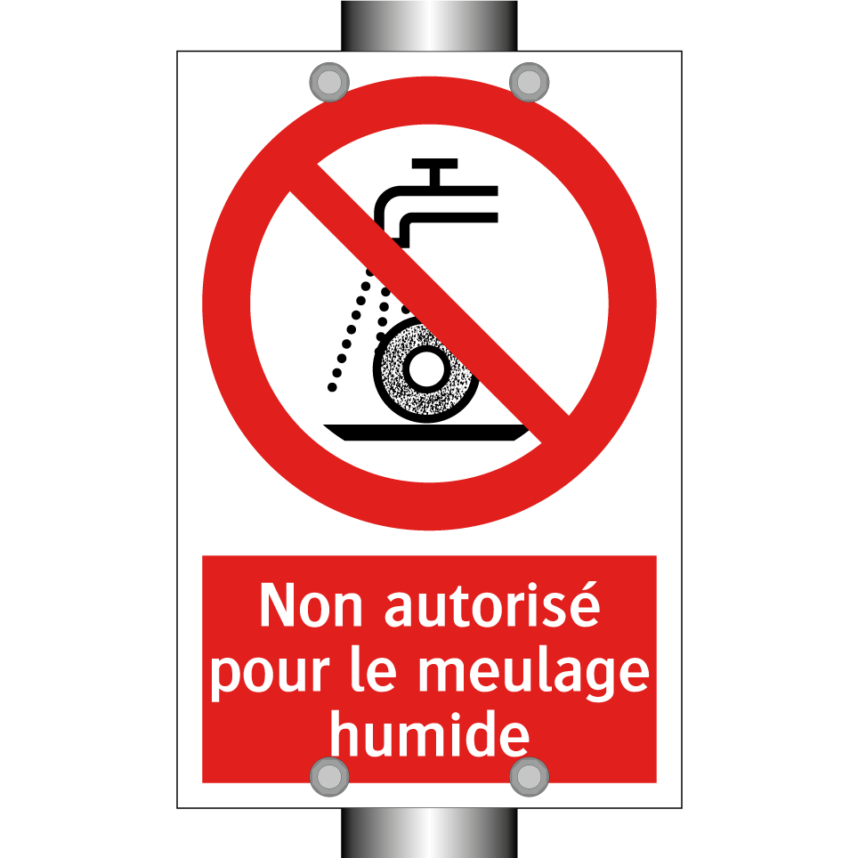 Non autorisé pour le meulage humide