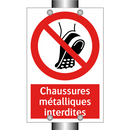 Chaussures métalliques interdites