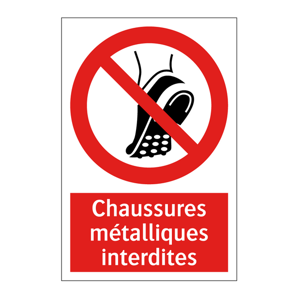 Chaussures métalliques interdites
