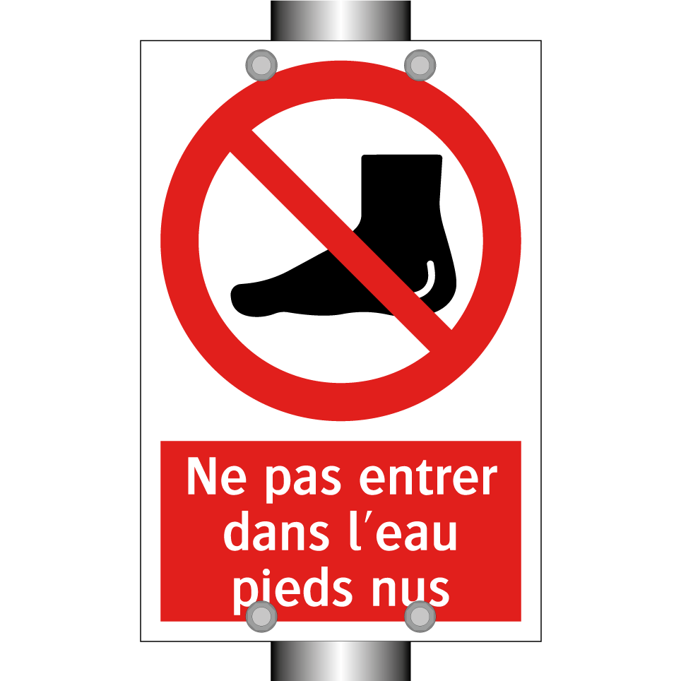 Ne pas entrer dans l'eau pieds nus