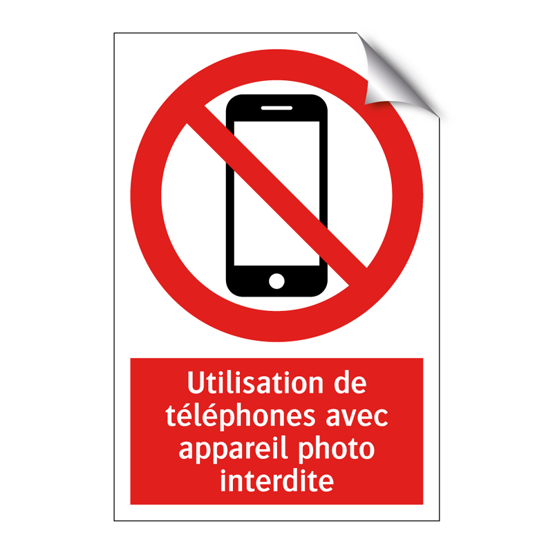 Utilisation de téléphones avec appareil photo interdite