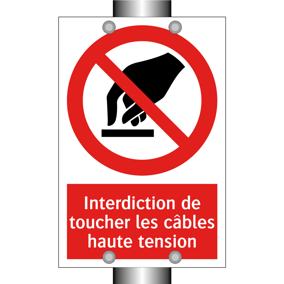 Interdiction de toucher les câbles haute tension