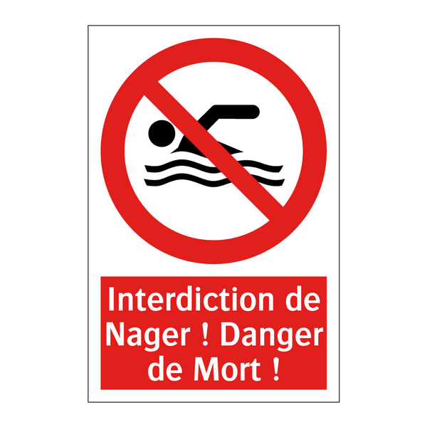 Interdiction de Nager ! Danger de Mort !