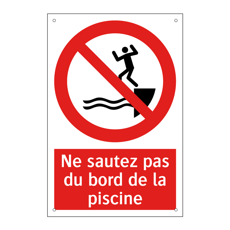 Ne sautez pas du bord de la piscine