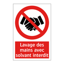 Lavage des mains avec solvant interdit