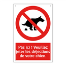 Pas ici ! Veuillez jeter les déjections de votre chien.