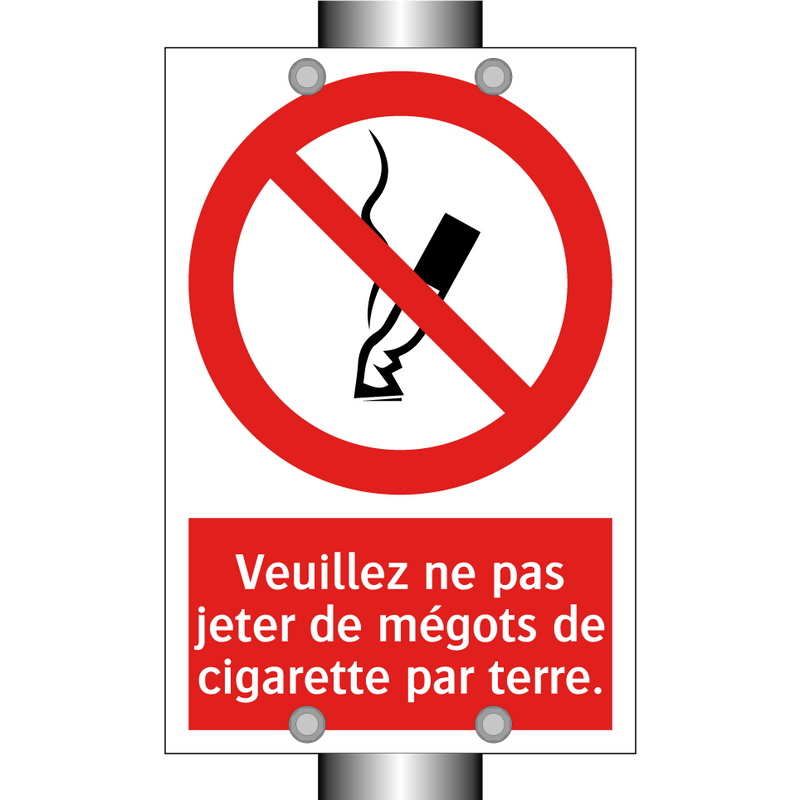 Veuillez ne pas jeter de mégots de cigarette par terre.