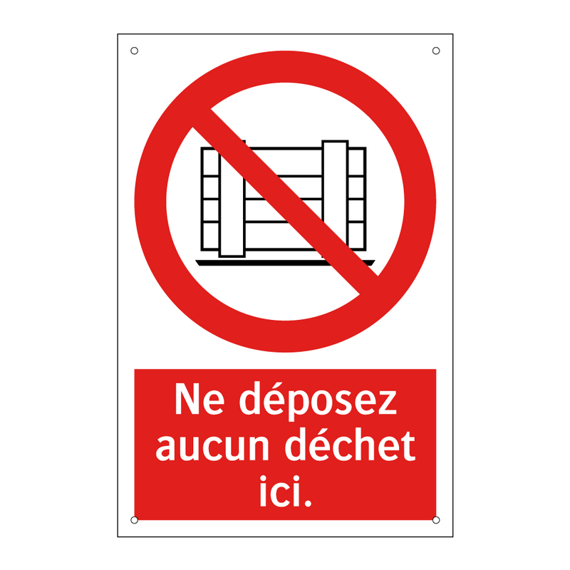 Ne déposez aucun déchet ici.