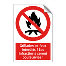 Grillades et feux interdits ! Les infractions seront poursuivies !