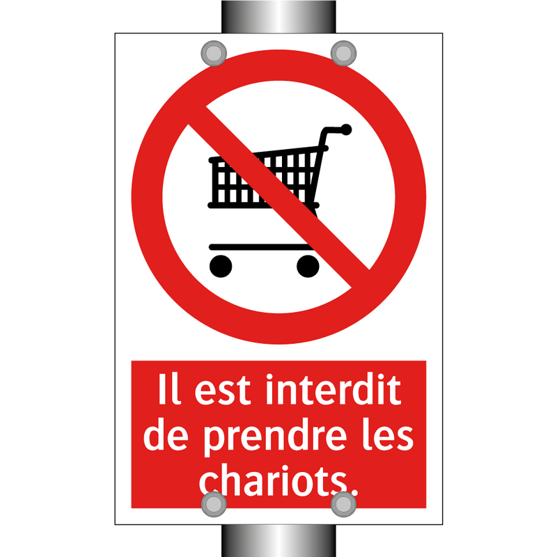 Il est interdit de prendre les chariots.