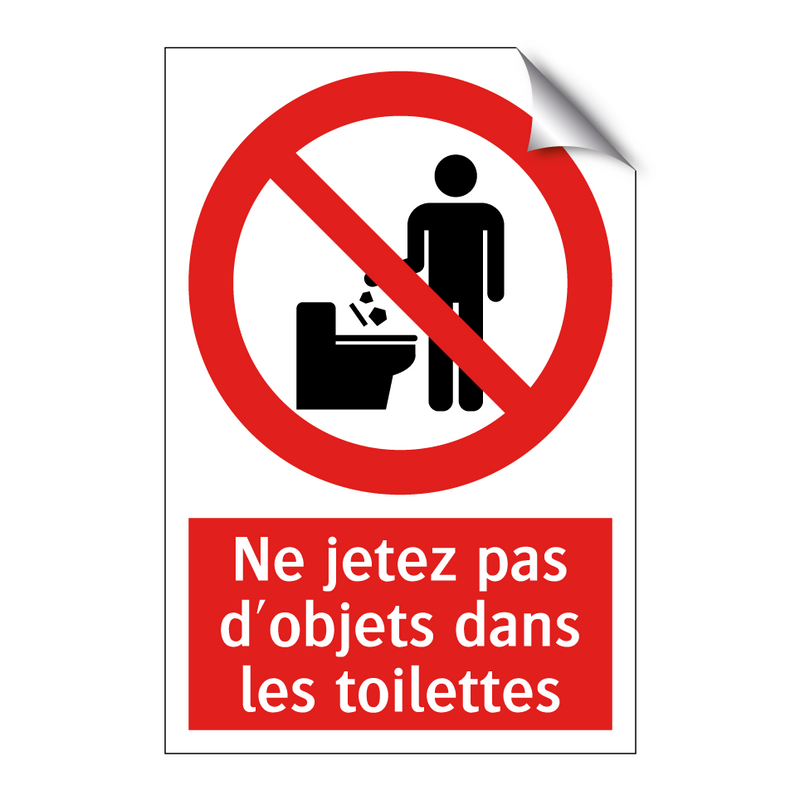 Ne jetez pas d'objets dans les toilettes