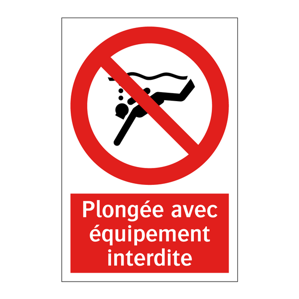 Plongée avec équipement interdite