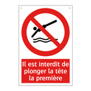 Il est interdit de plonger la tête la première